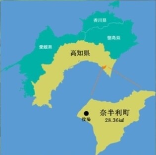 奈半利町位置図